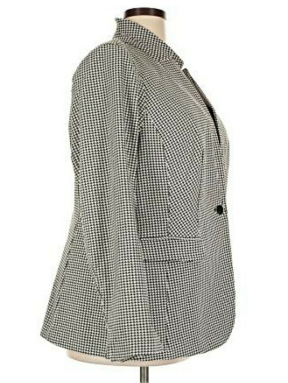 Lane Bryant , Sexy Stretch, Houndstooth Black White Blazer, Size 20 - Picture 5 of 13